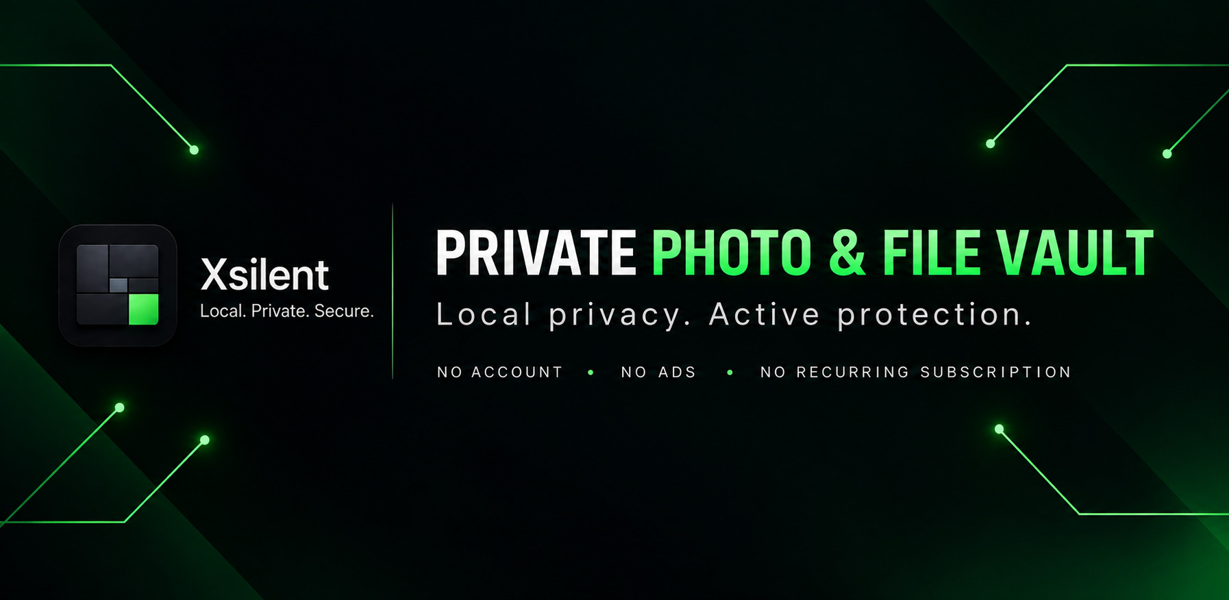 Xsilent account-free Android photo and file vault presentation